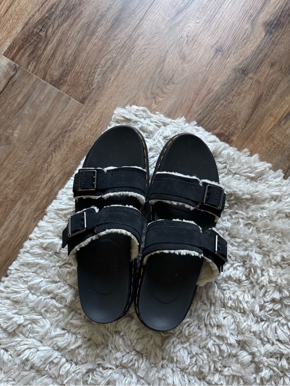 Dr. Martens Black Fleece Lined Sandals